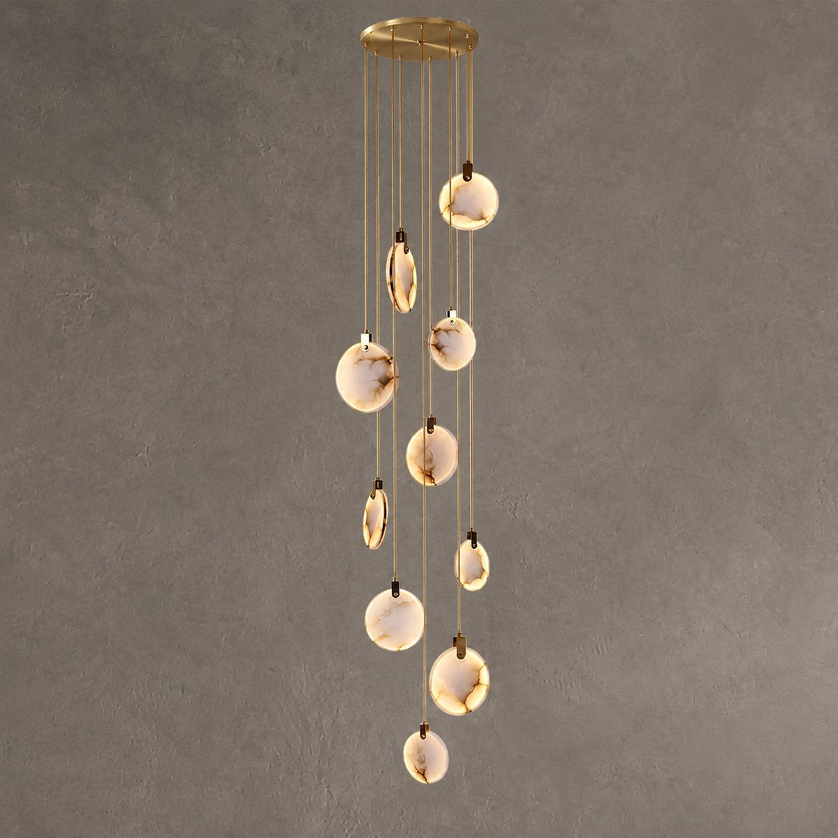 Alabaster  Long Staircase Chandelier