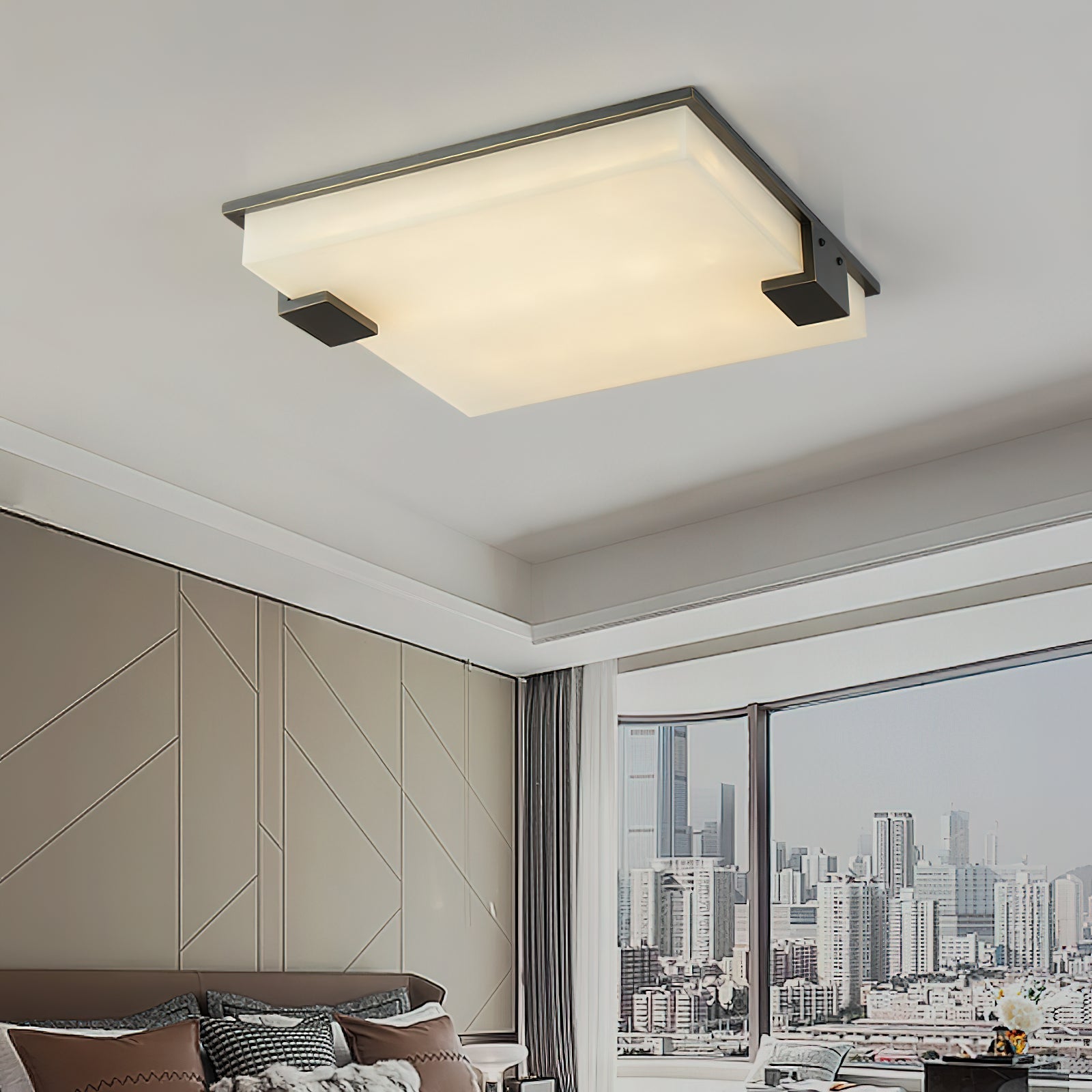 Alabaster Petal Flush Mount Ceiling Light - view 2
