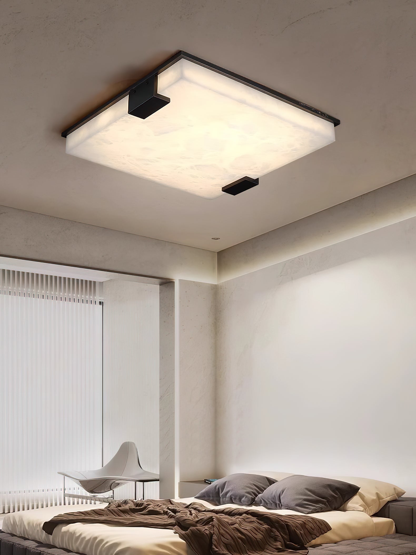 Alabaster Petal Flush Mount Ceiling Light - view 7