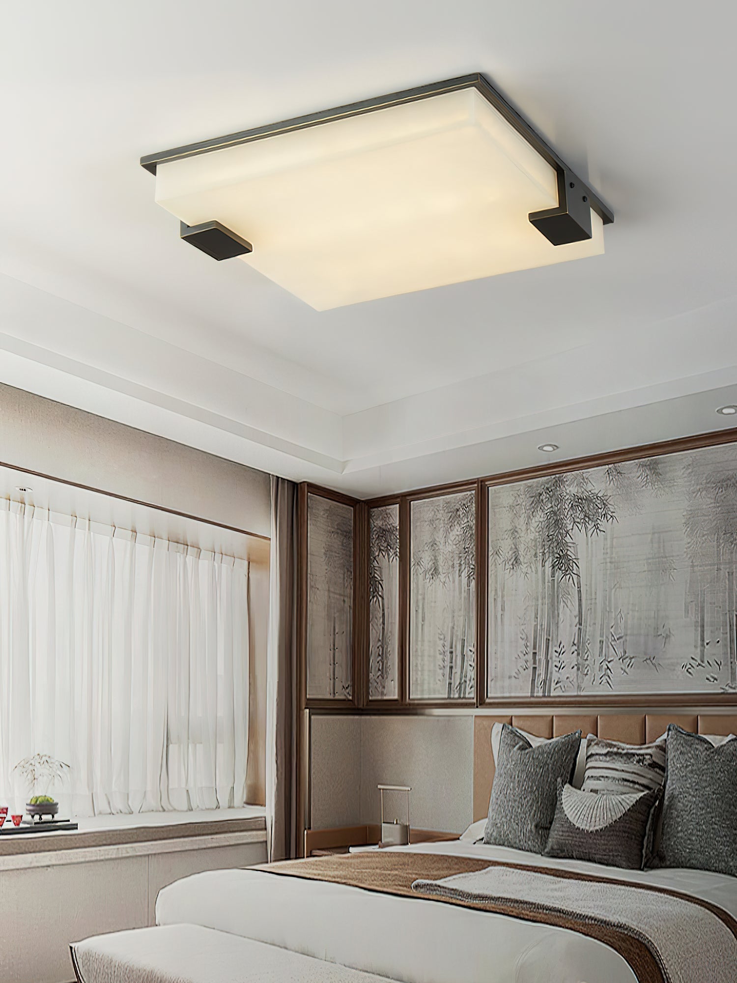 Alabaster Petal Flush Mount Ceiling Light - view 8