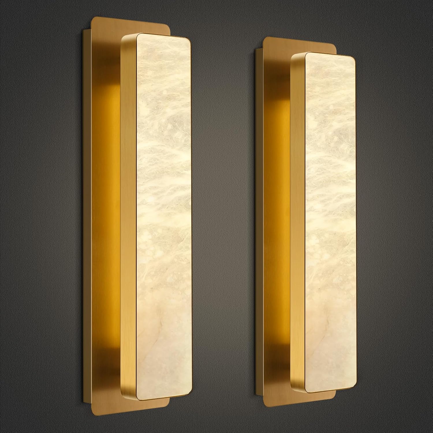 Alabaster Rectangle Wall Sconces 20" - view 7