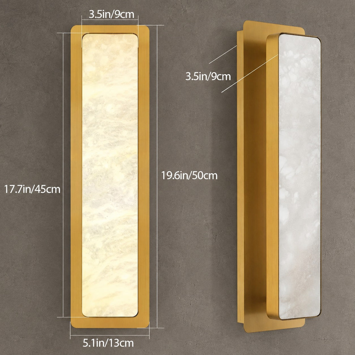 Alabaster Rectangle Wall Sconces 20"