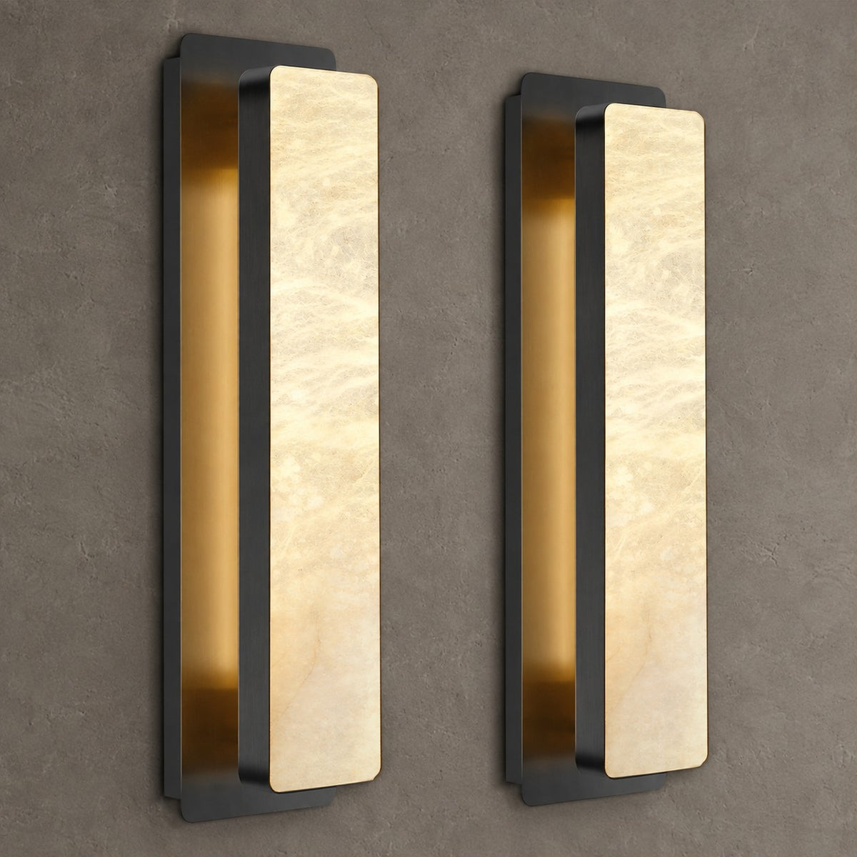 Alabaster Rectangle Wall Sconces 20"