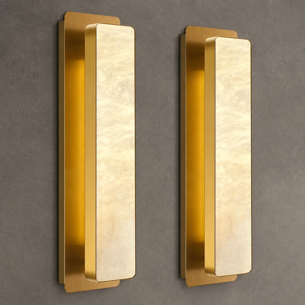 Alabaster Rectangle Wall Sconces 20"