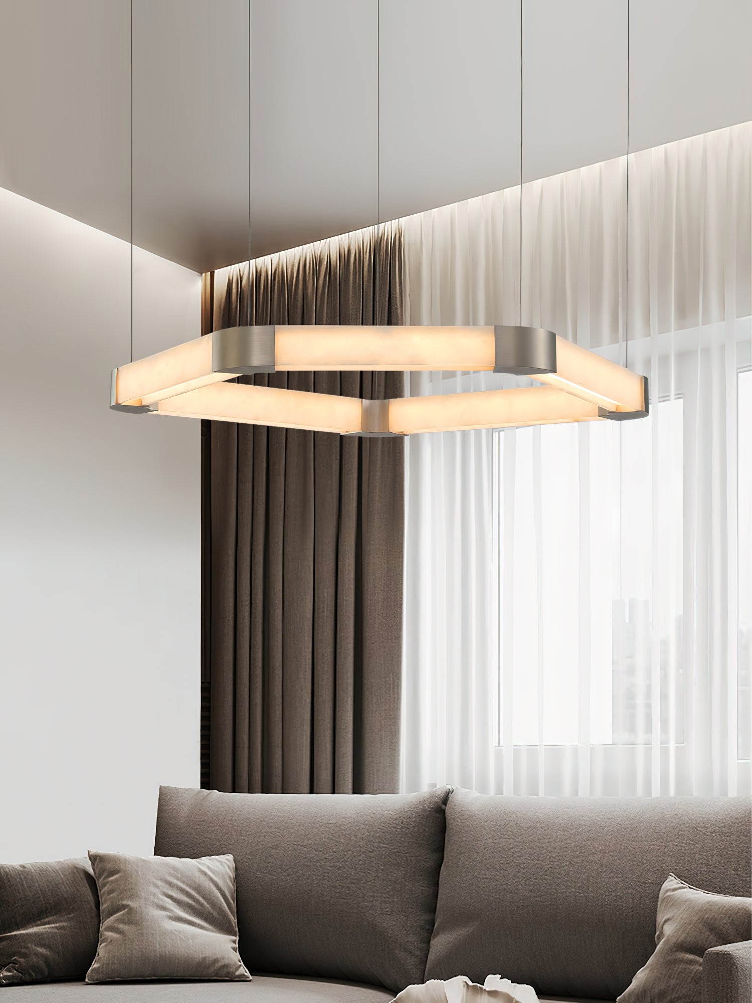 Alabaster Single Ring Chandelier - view 5