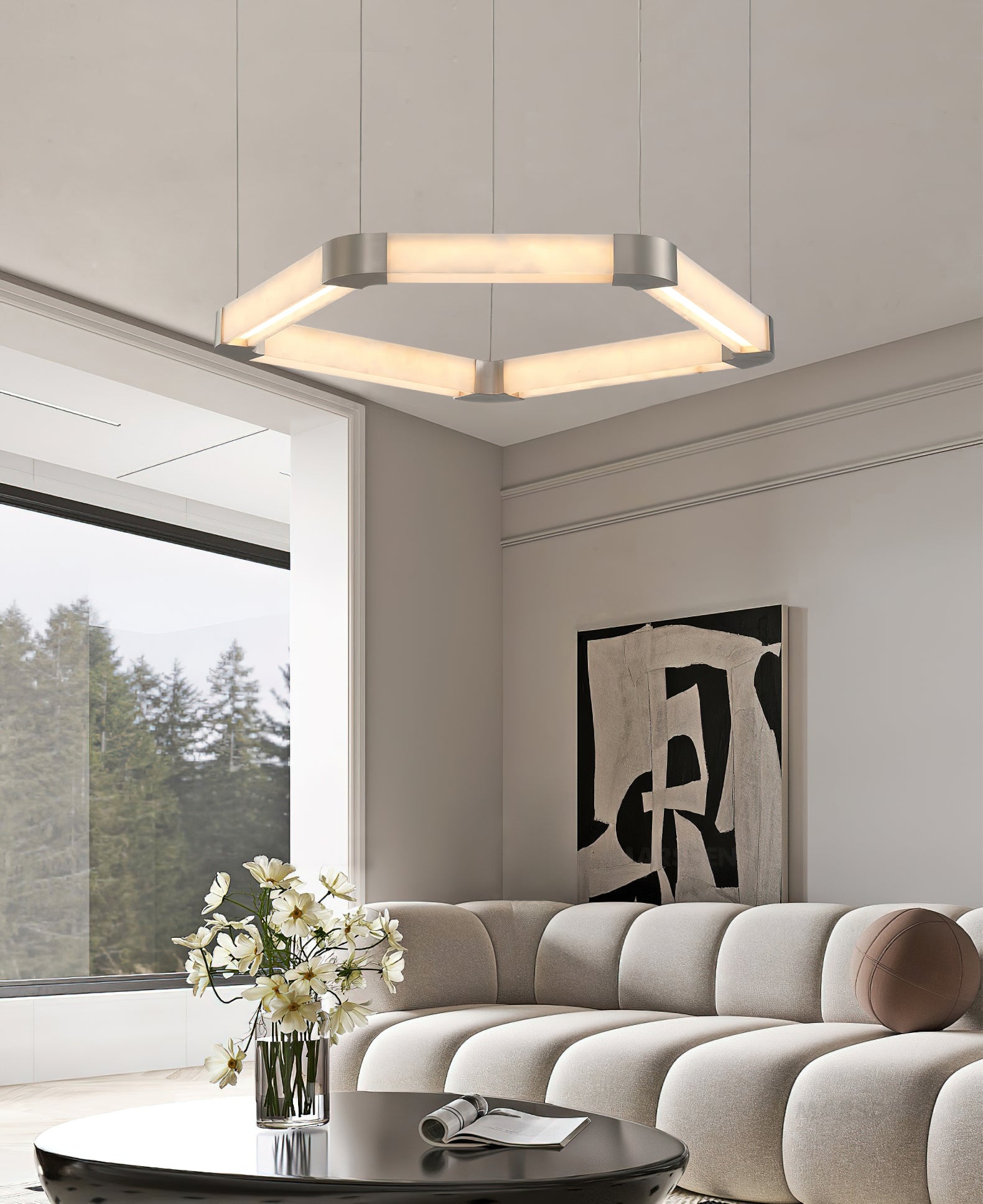 Alabaster Single Ring Chandelier - view 7