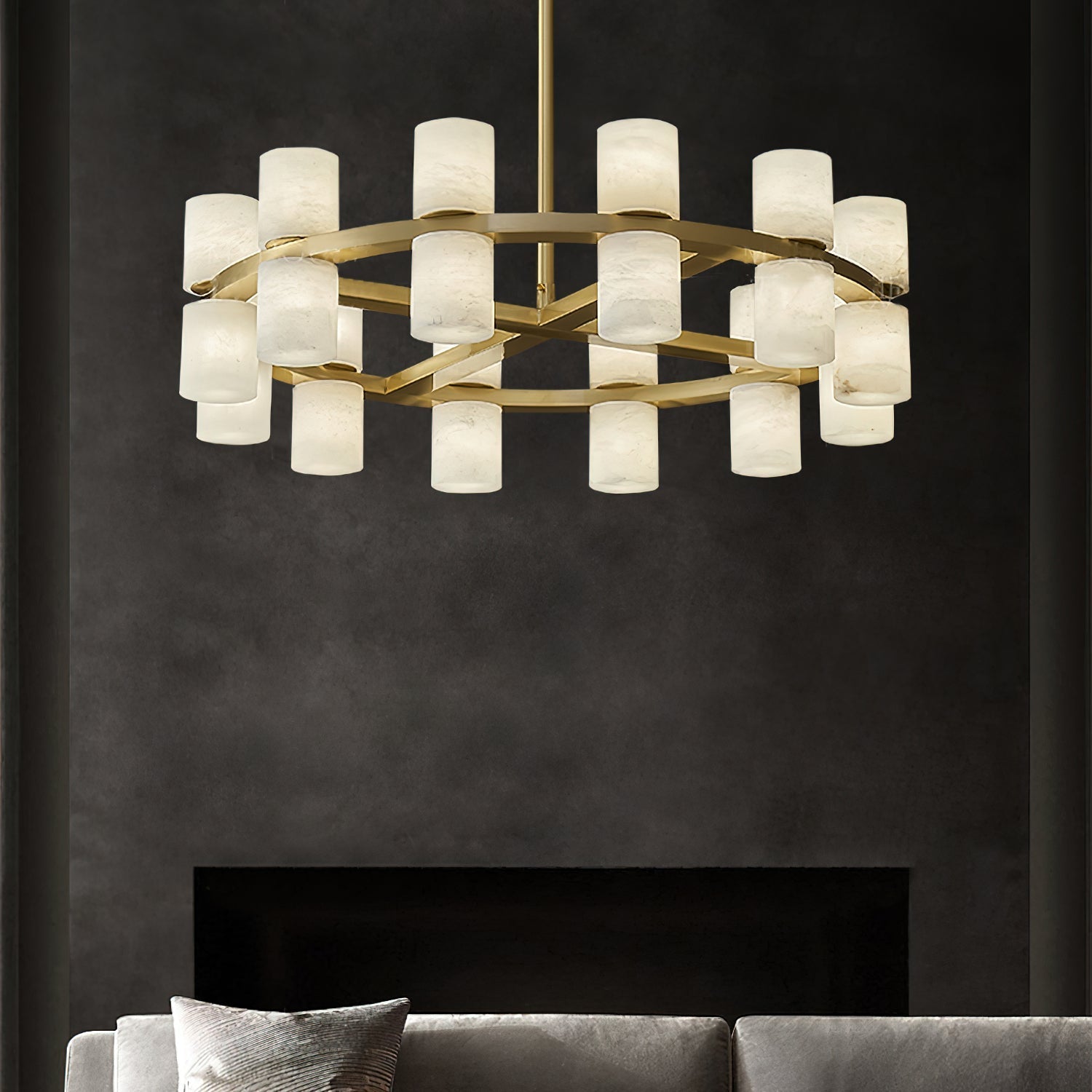 Alabaster Tiered Ring Chandelier - view 5