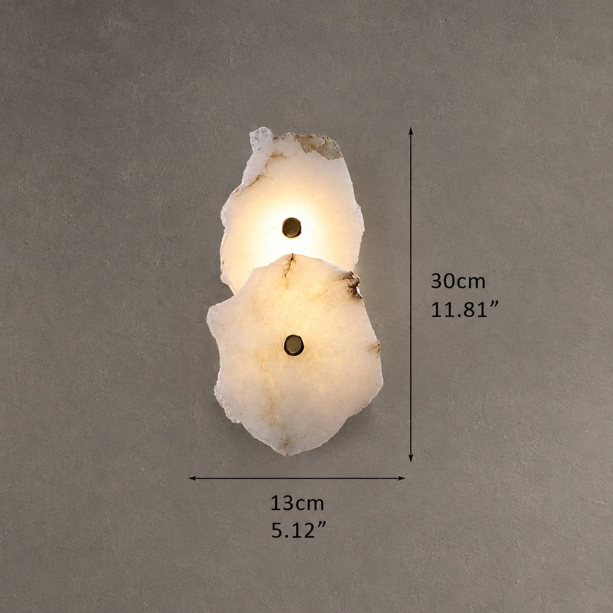 Art Decor Multiple Irregularity Shape LED Brass wall sconces White Alabaster Shade