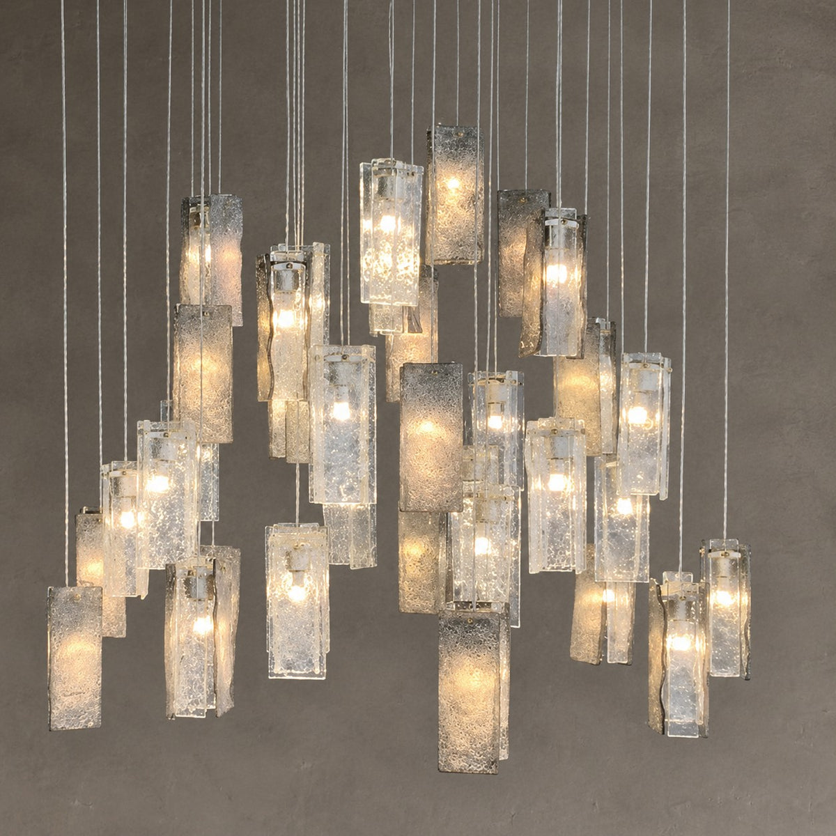 Art Design 1/25/60/84-Light Colorful Rectangle Cluster Glass Tile Pendant/Chandelier
