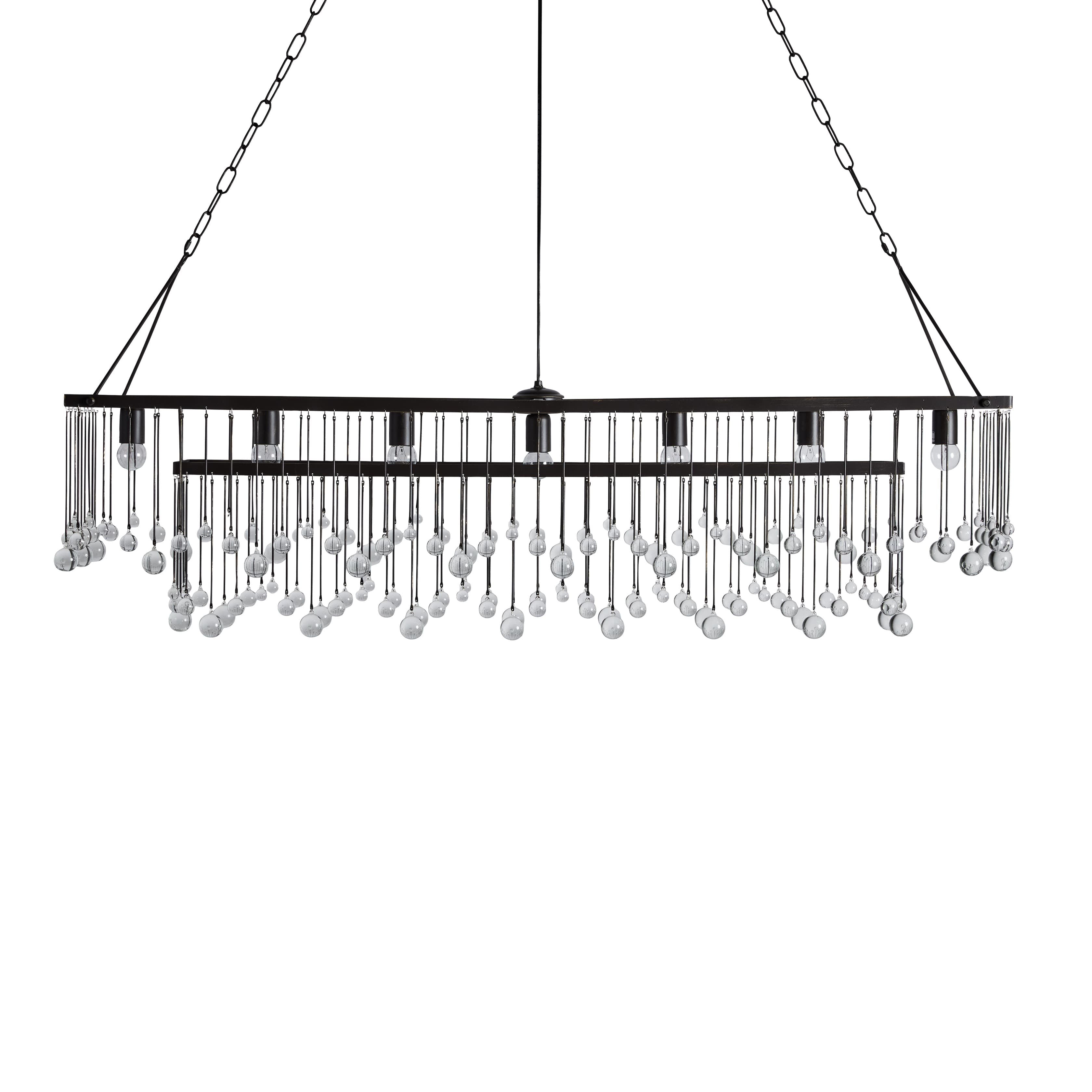 Aubrey Crystal Ball Rectangular Chandelier 47'' 60''