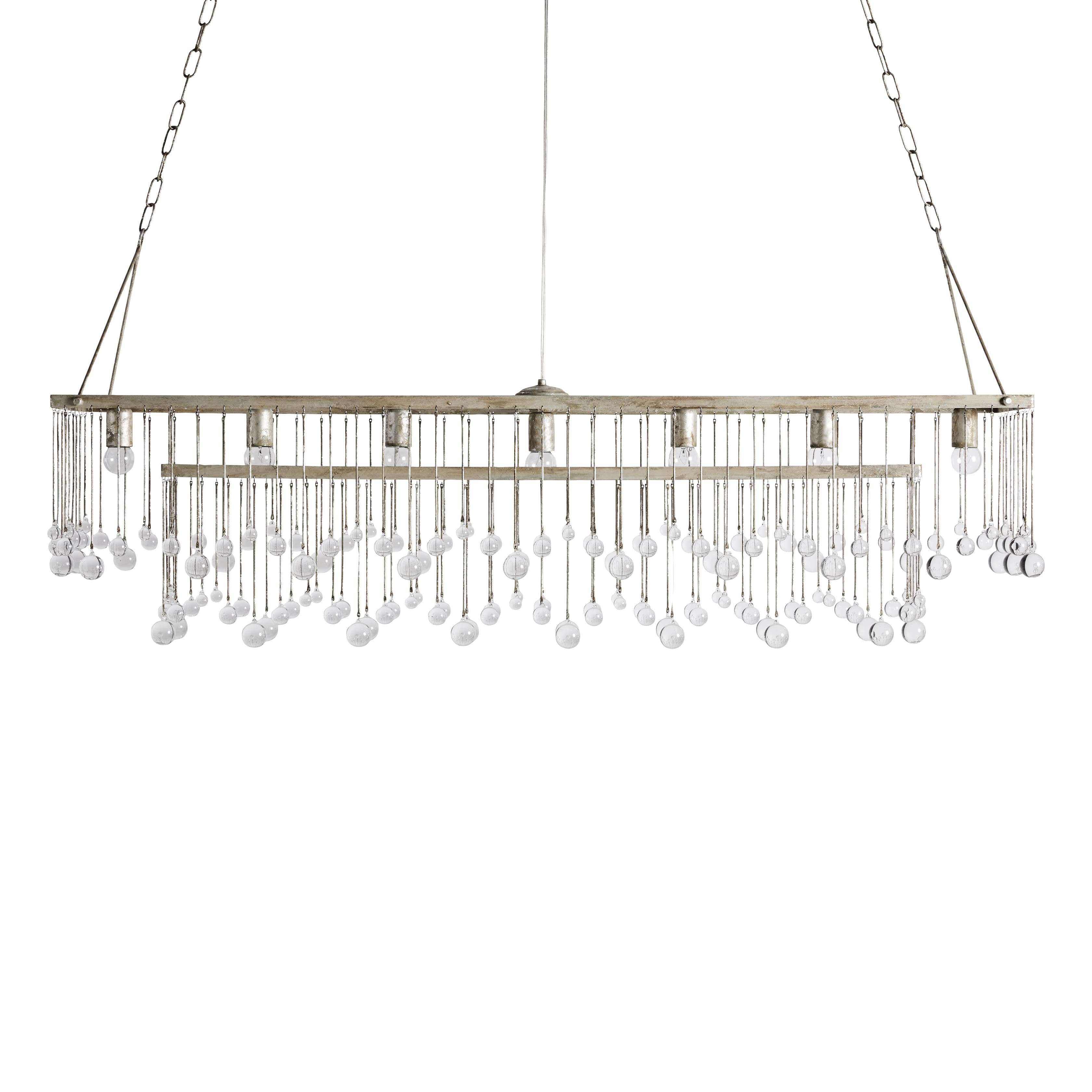 Aubrey Crystal Ball Rectangular Chandelier 47'' 60''