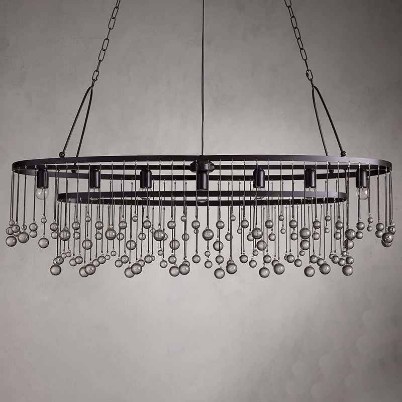 Aubrey Oval Crystal Ball 7 Light Chandelier