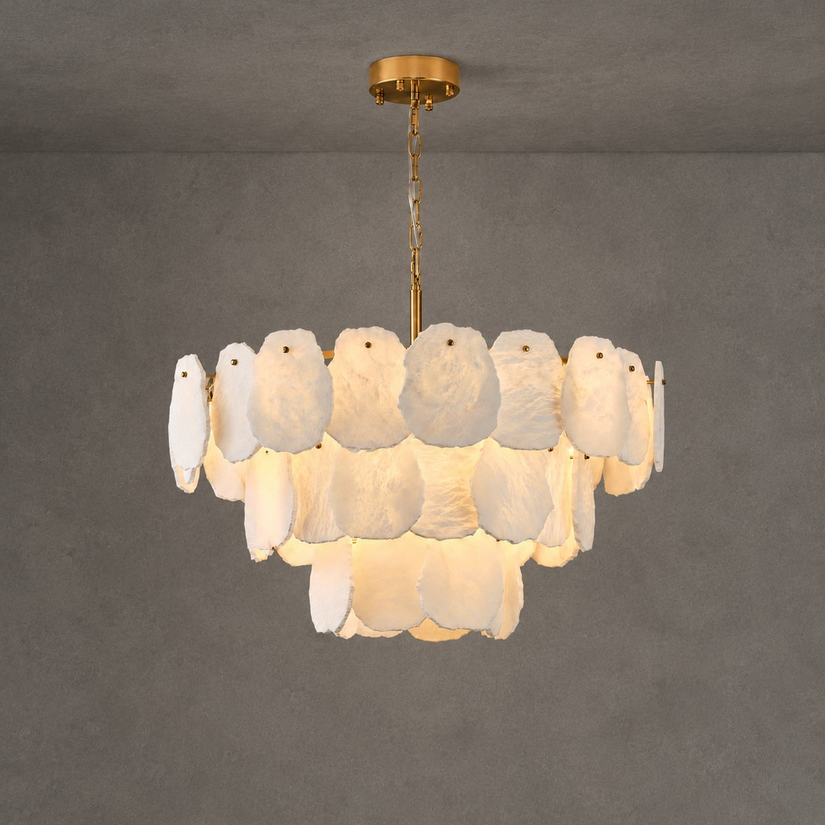 Alabaster Block Round Pendant D800 - Copper