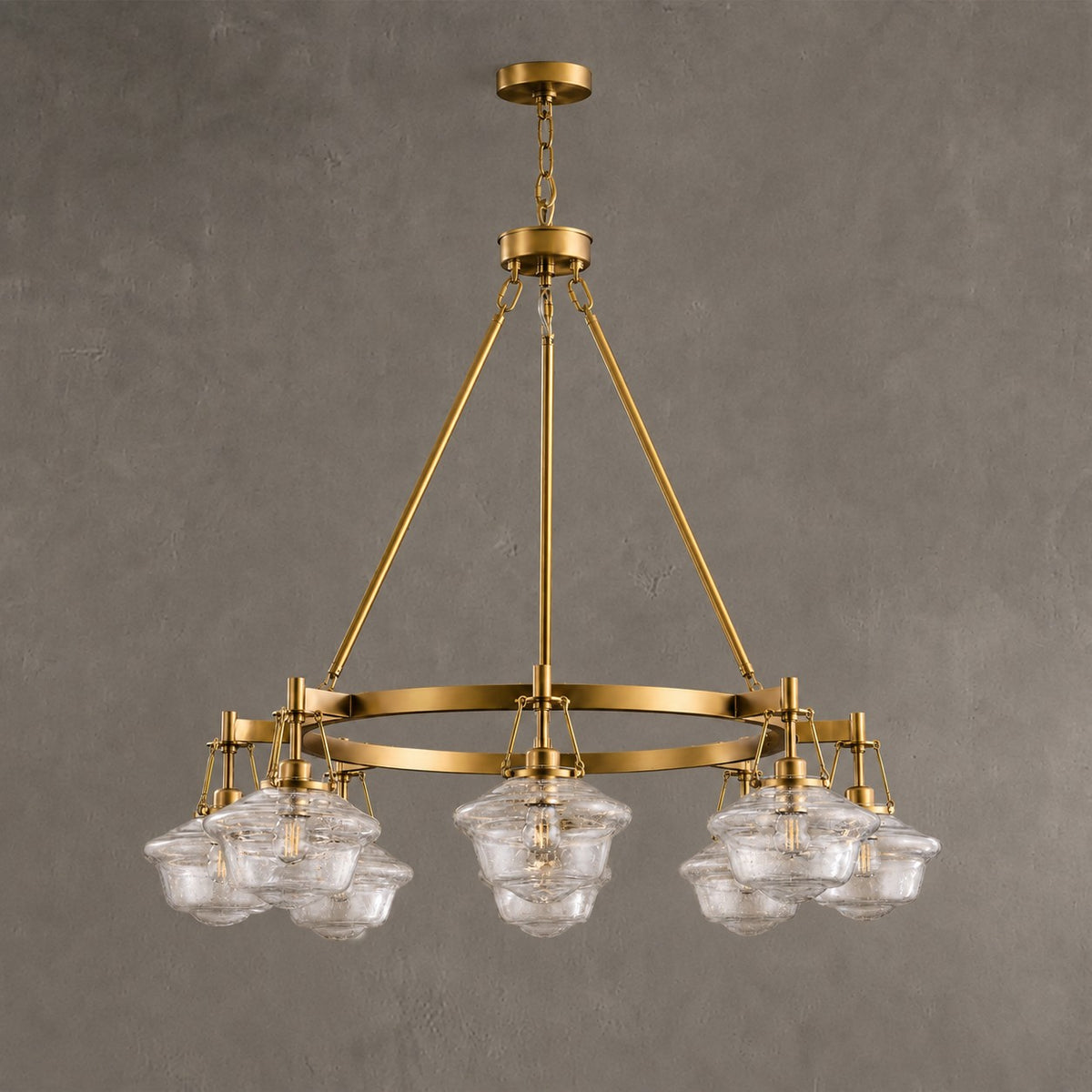 Bubble Glass 8-Light Round Pendant D1000