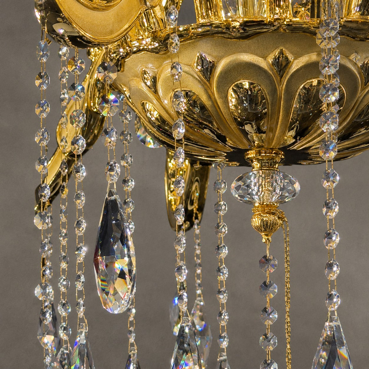Baroque Revival Classical Brass Branches Candle Light Chandelier