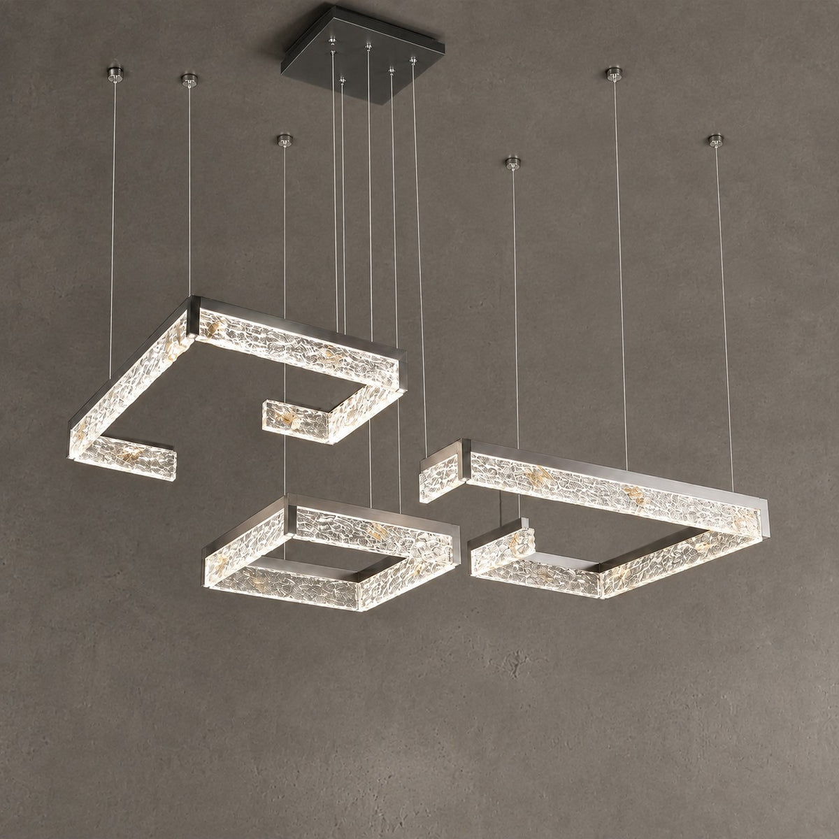 Luminous Cube Modern Multi-Tier Cluster Chandelier