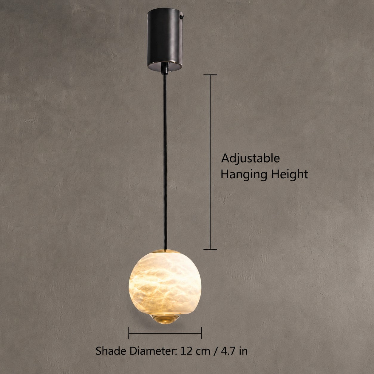 Orbelle  Bedroom Pendant Light  Alabaster Globe Modern