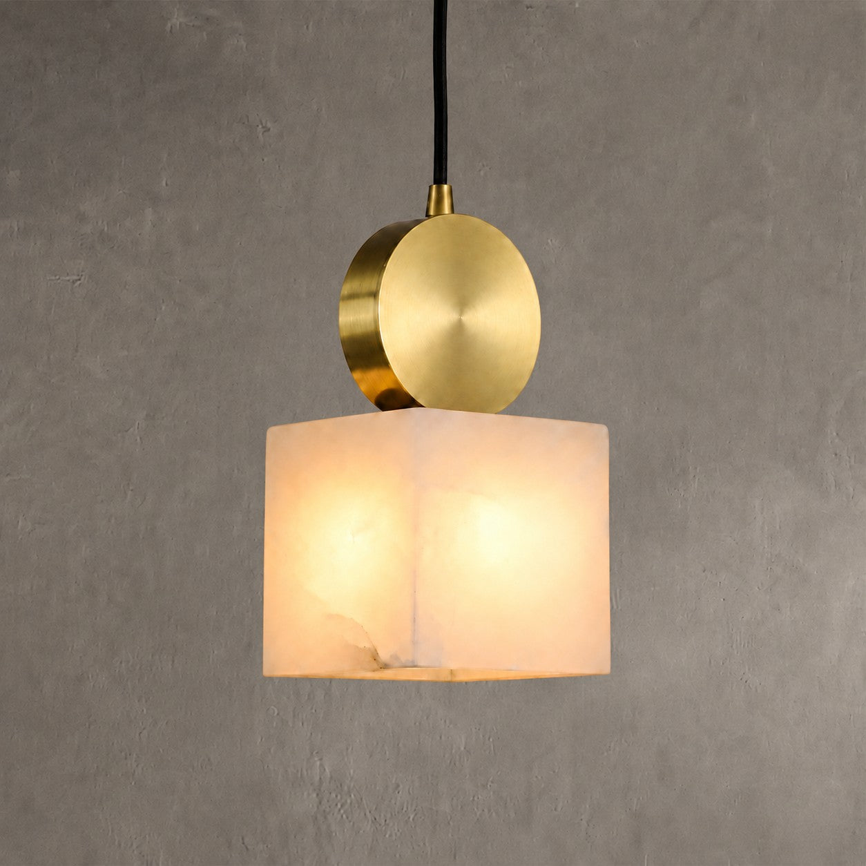 Lunessa  Bedroom Pendant Light  Spanish Alabaster Mid-Century Modern