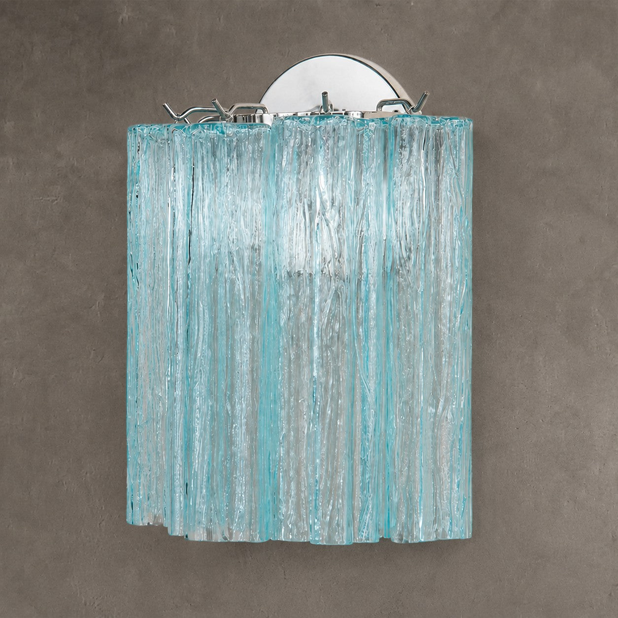 Wall Sconce  Murano-Style Fluted Glass