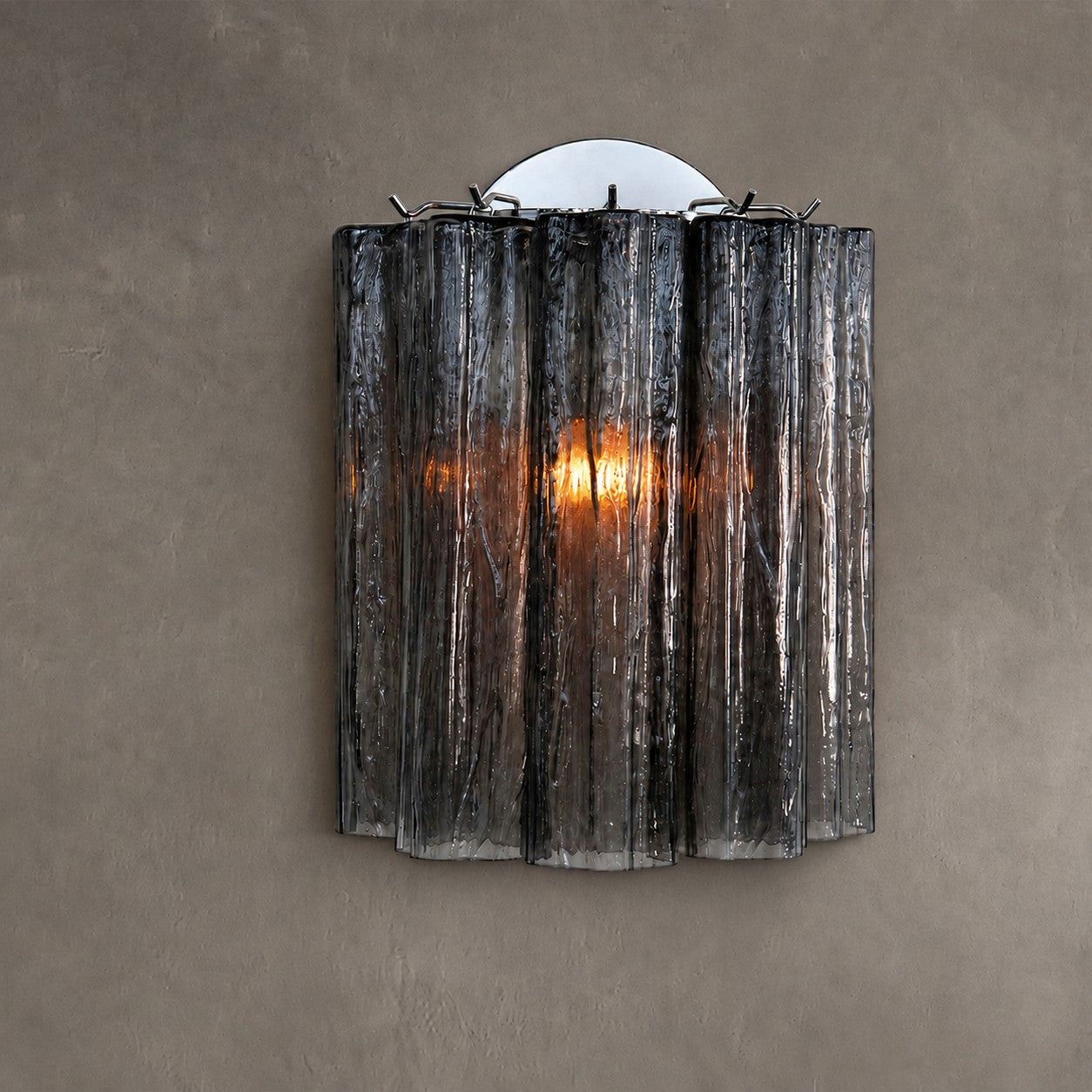 Wall Sconce  Murano-Style Fluted Glass