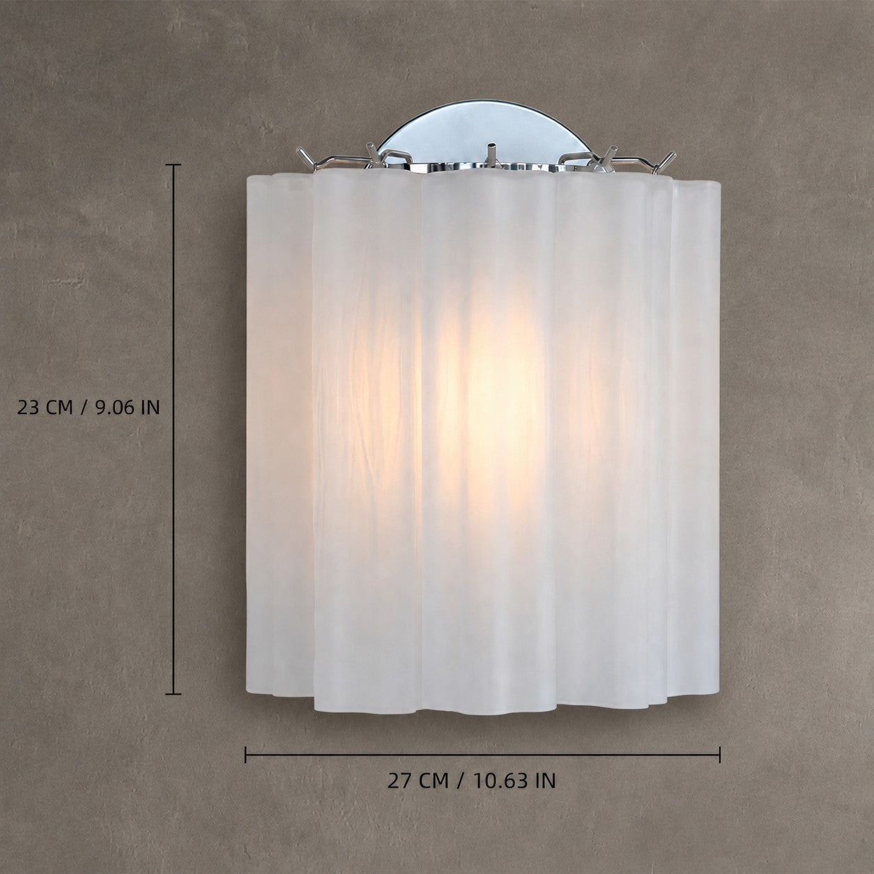 Wall Sconce  Murano-Style Fluted Glass