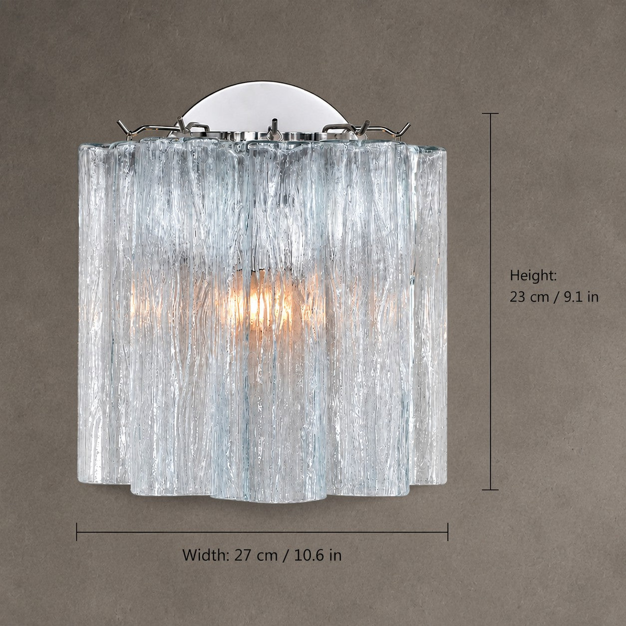 Wall Sconce  Murano-Style Fluted Glass
