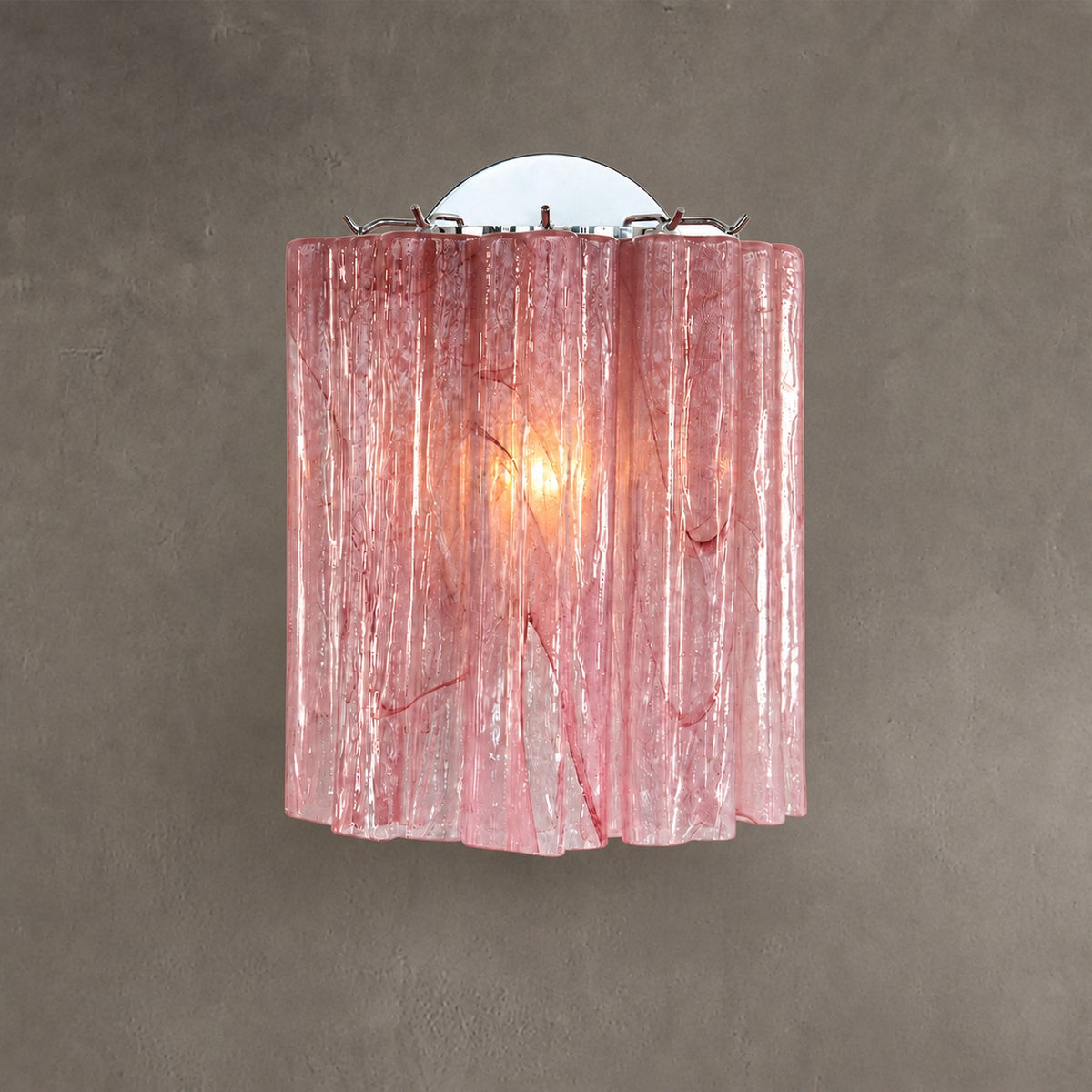 Wall Sconce  Murano-Style Fluted Glass