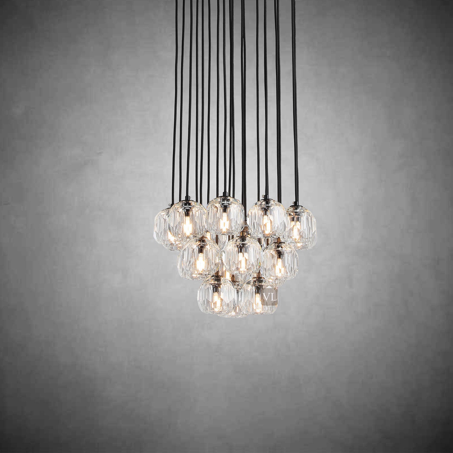 Bolura  Crystal Ball Cluster Chandelier