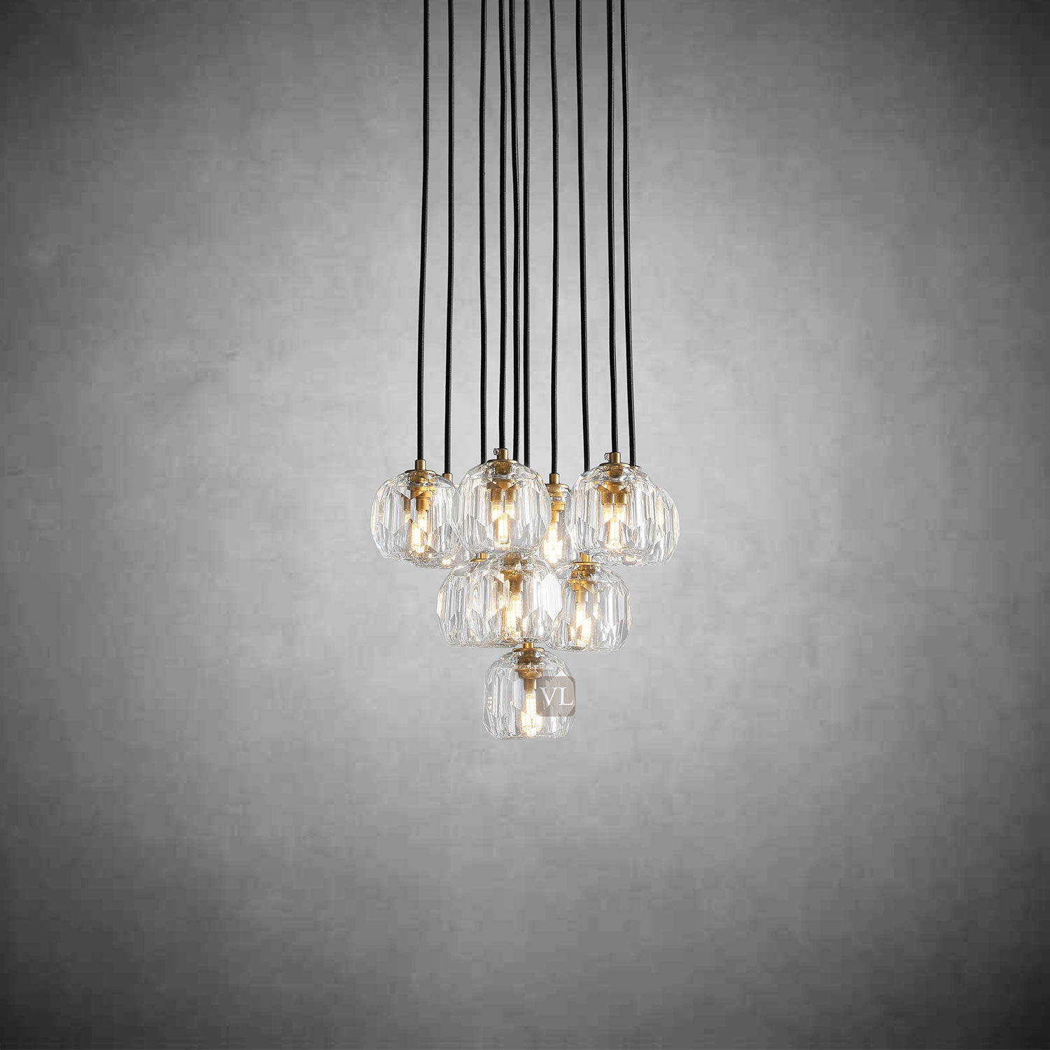 Bolura  Crystal Ball Cluster Chandelier