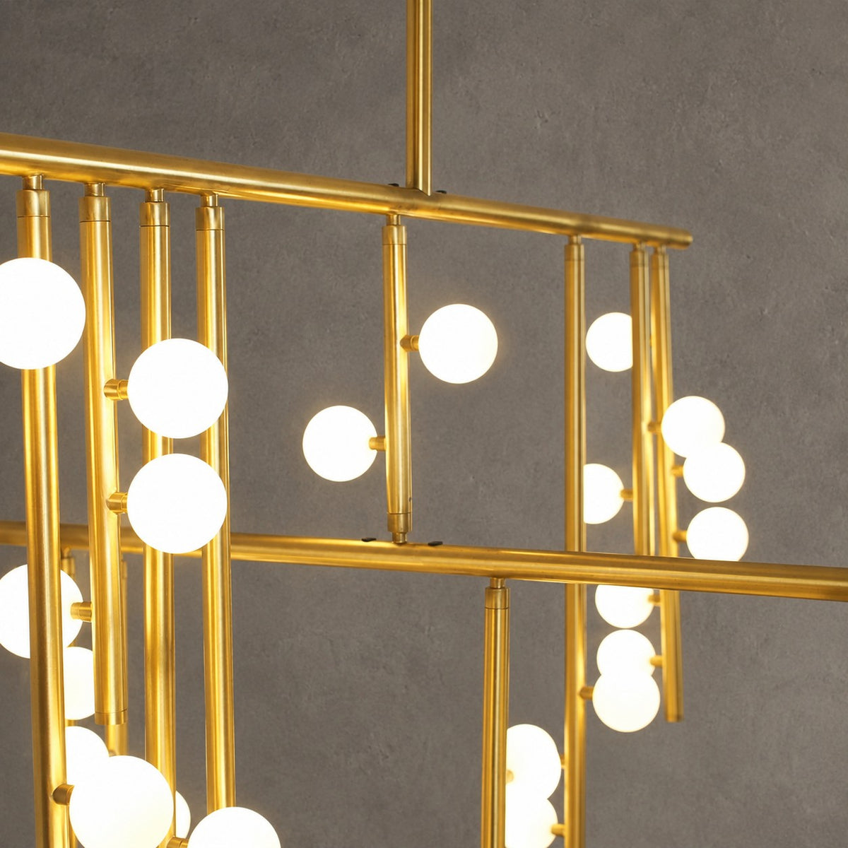 Brass Glass Drop Chandelier