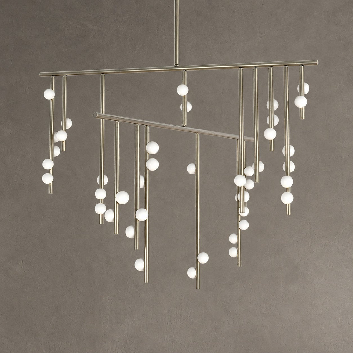 Brass Glass Drop Chandelier