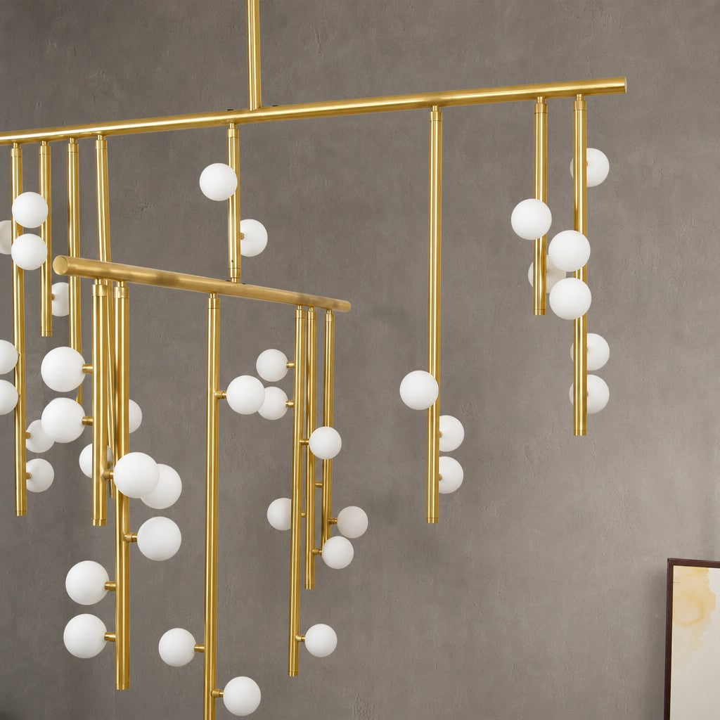 Brass Glass Drop Chandelier