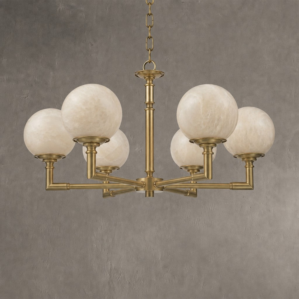Brass Orb Classic Alabaster Pendant Light