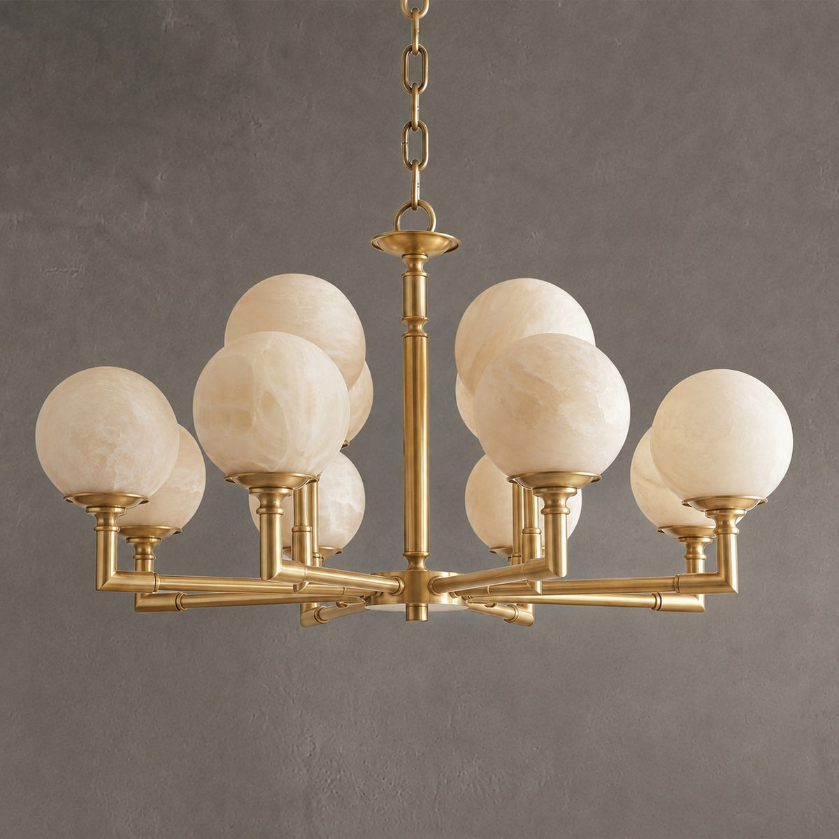Brass Orb Classic Alabaster Pendant Light