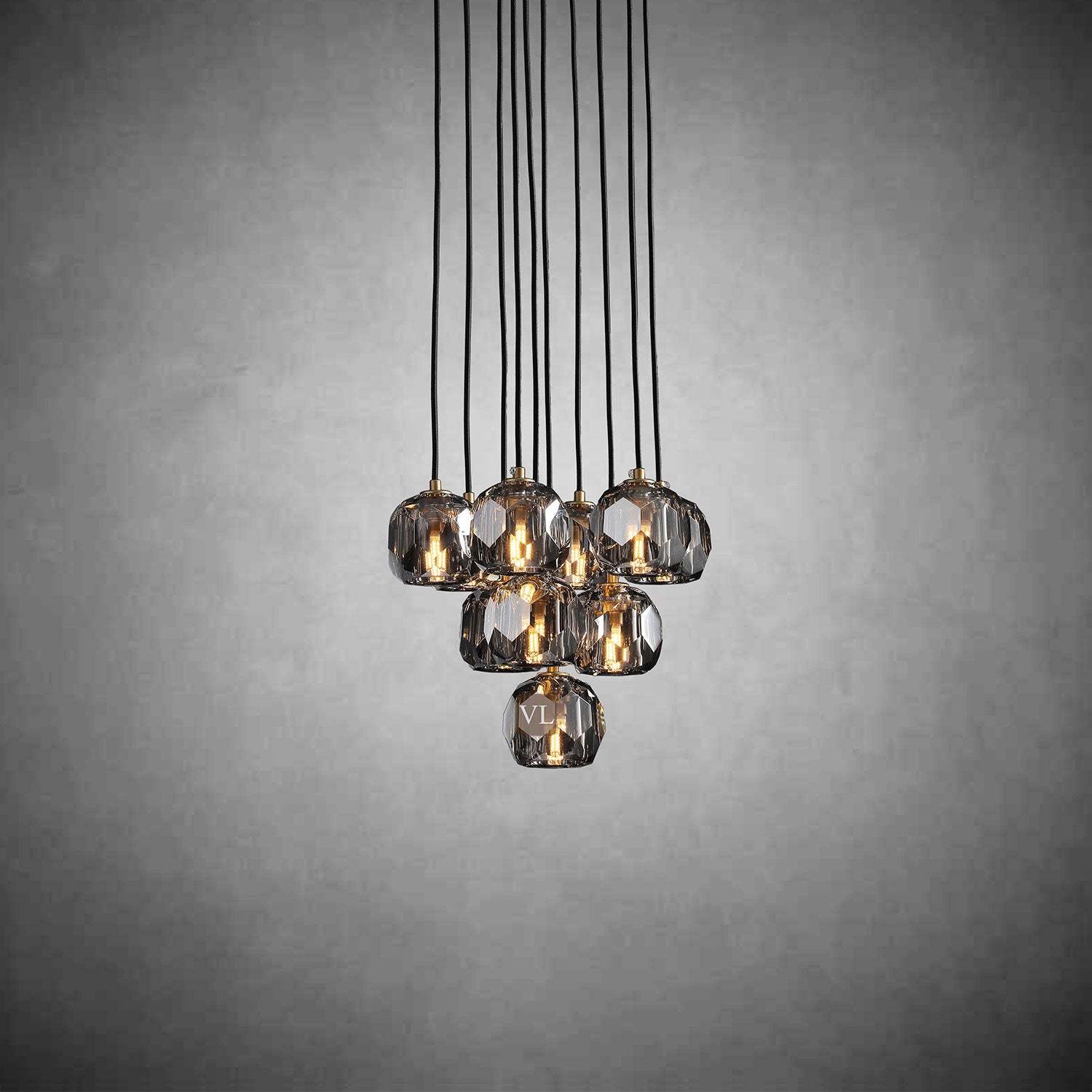 Bolura  Crystal Ball Cluster Chandelier