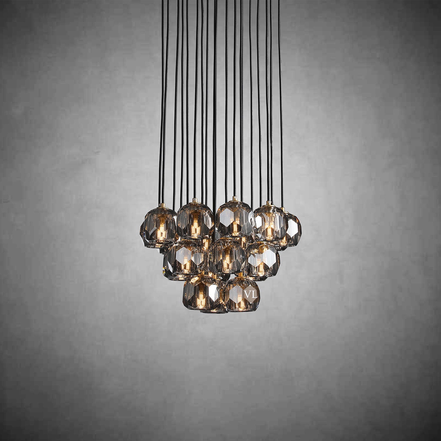 Bolura  Crystal Ball Cluster Chandelier