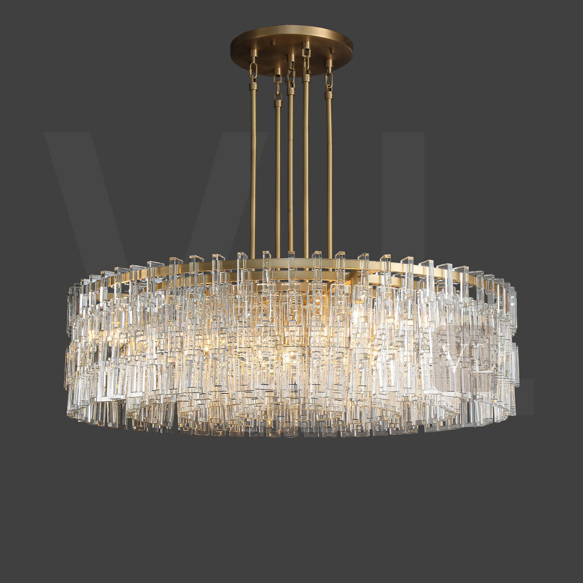 Miravon  K9 Crystal Round Chandelier