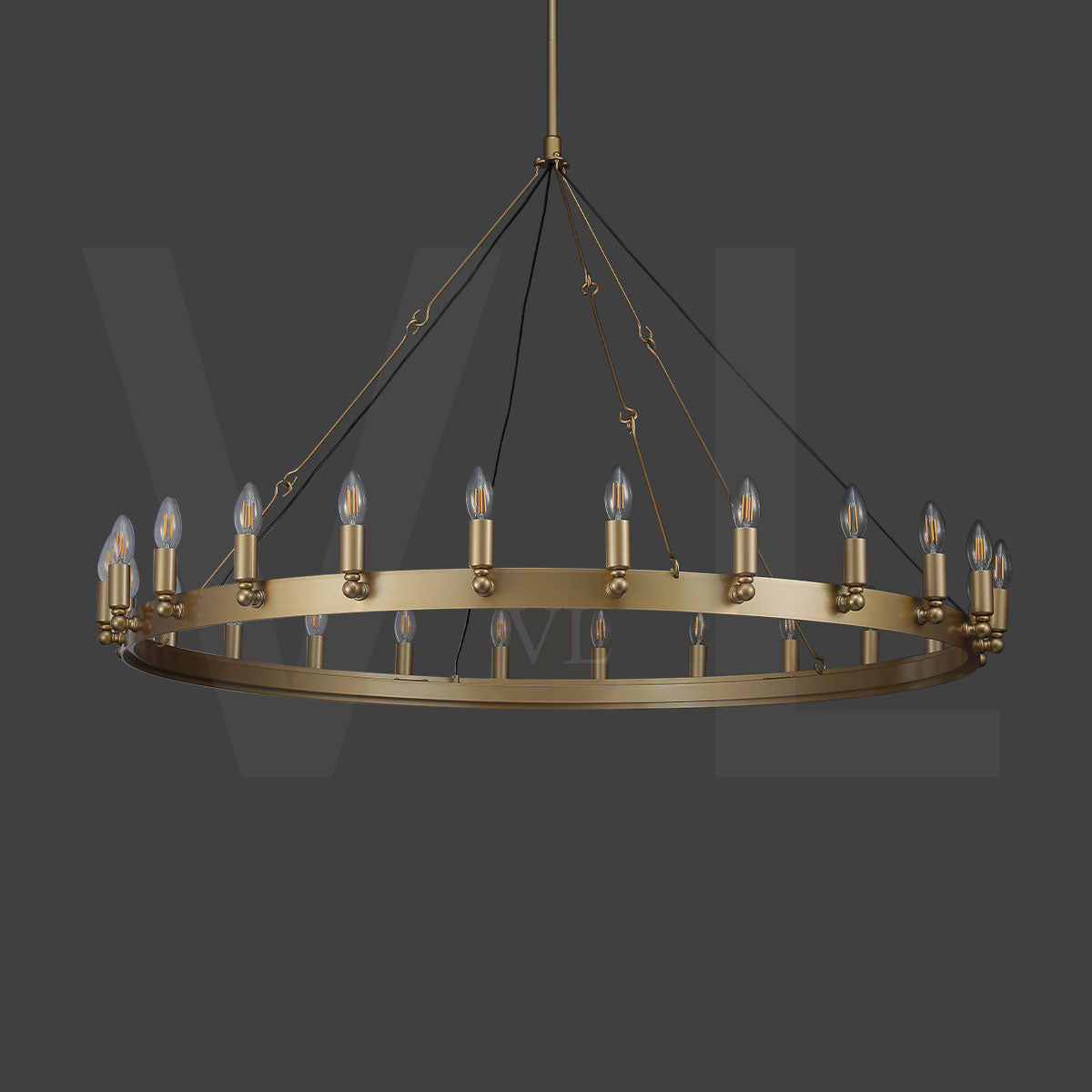 Coviro Vintage Filament Round Chandelier 26"/38"/50"/73"