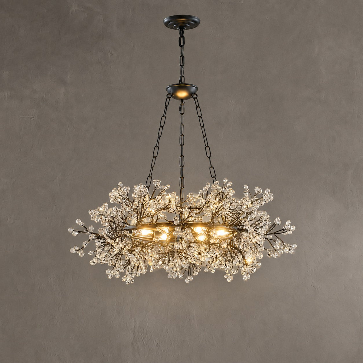 Rowan Twig Round Black Chandelier 31.5"D
