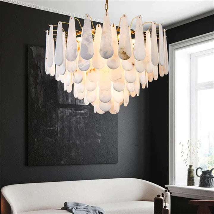 Alabaster Foyer Chandelier Lighting, Luxury Modern Lighting