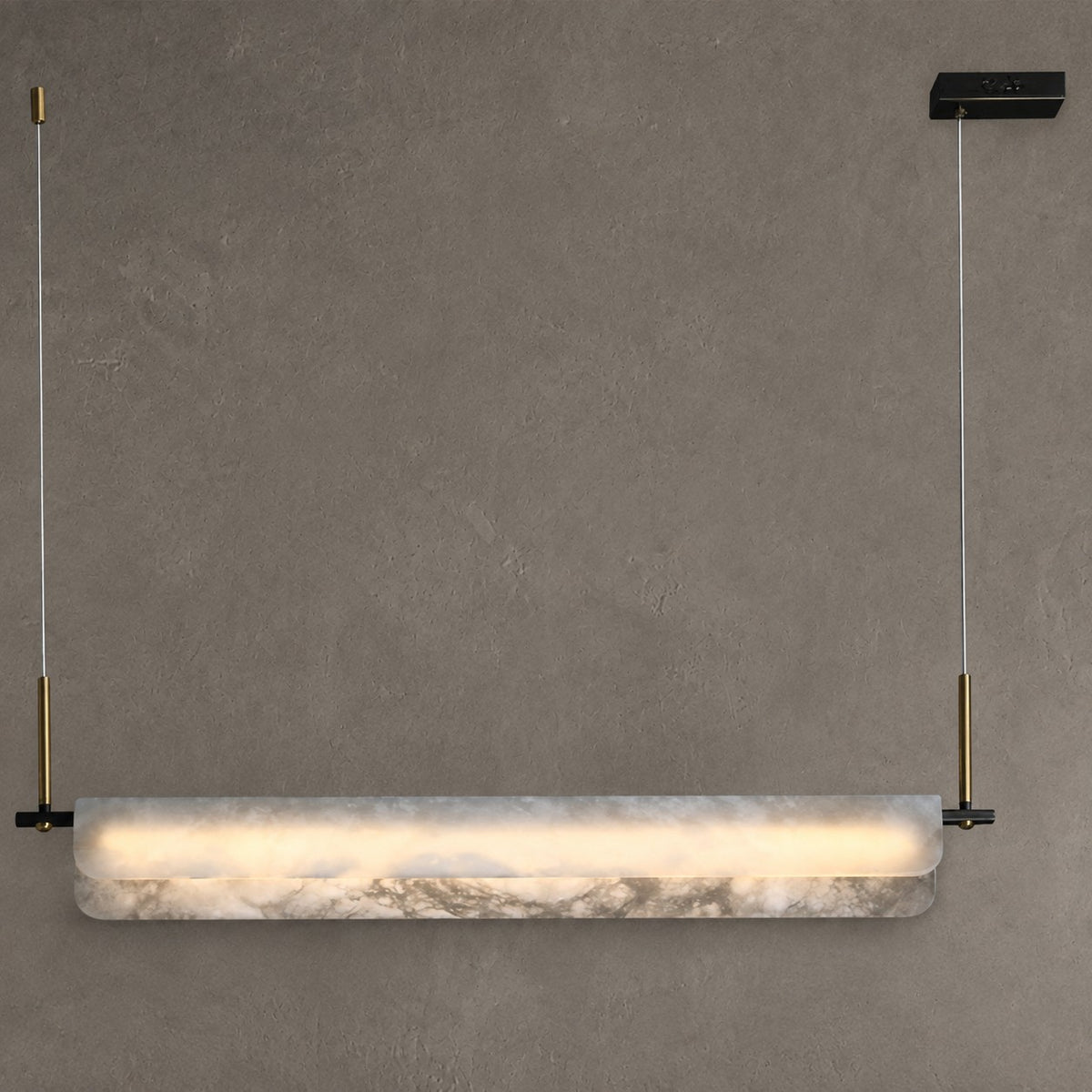 Alabaster Dining Linear Chandelier 39"