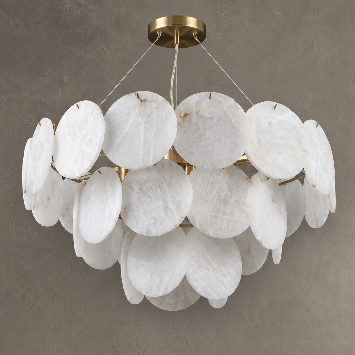 Hollis Modern Alabaster Round Chandelier