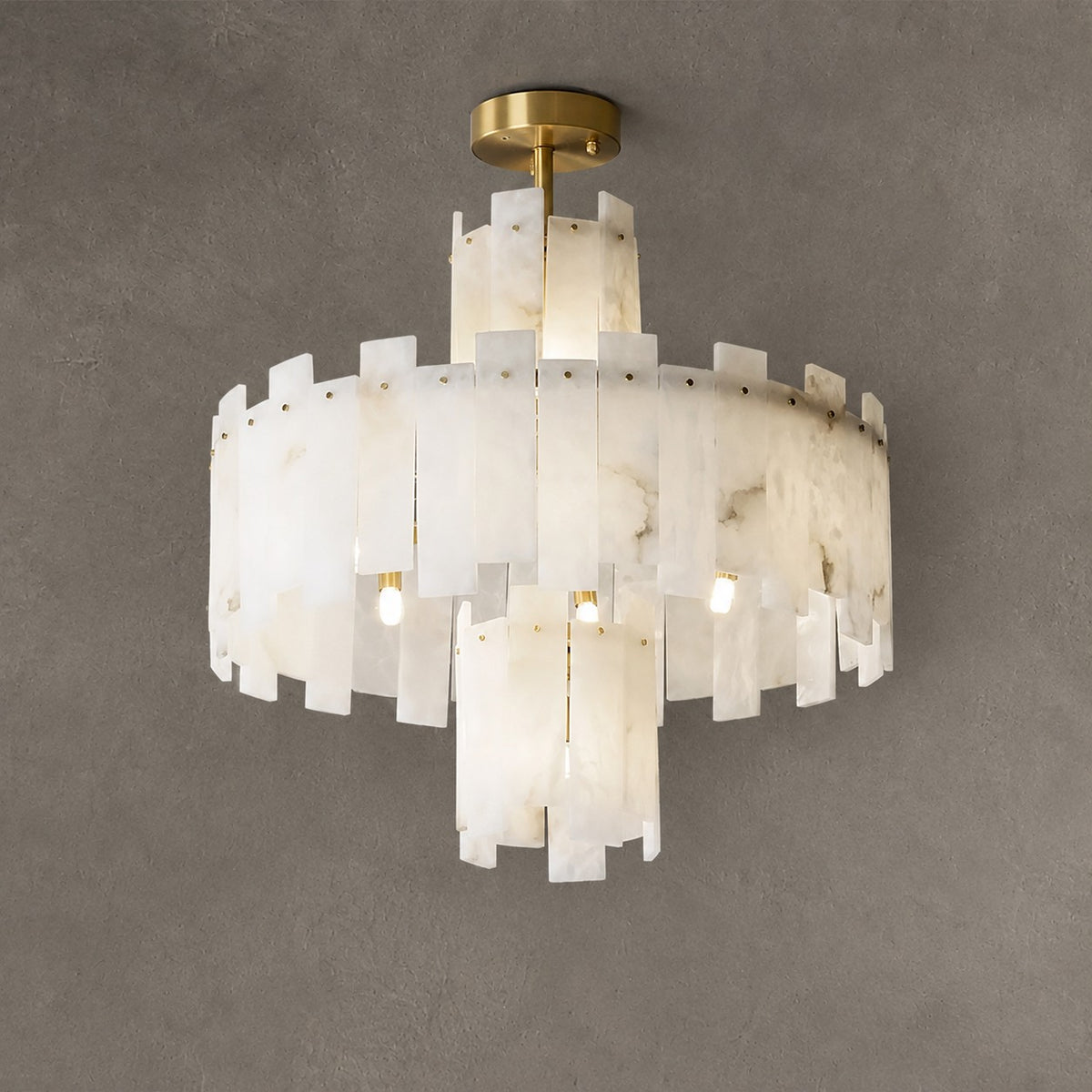 Spain Alabaster Round Modern Chandeliers