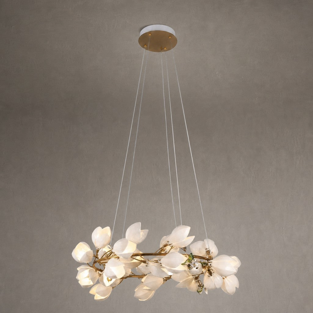 Lauro Ceramic Leaf Chandelier