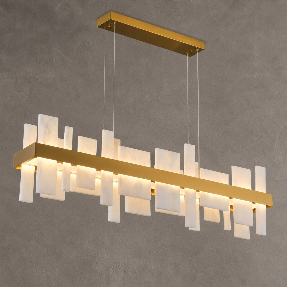 Linear Alabaster Dining Chandelier