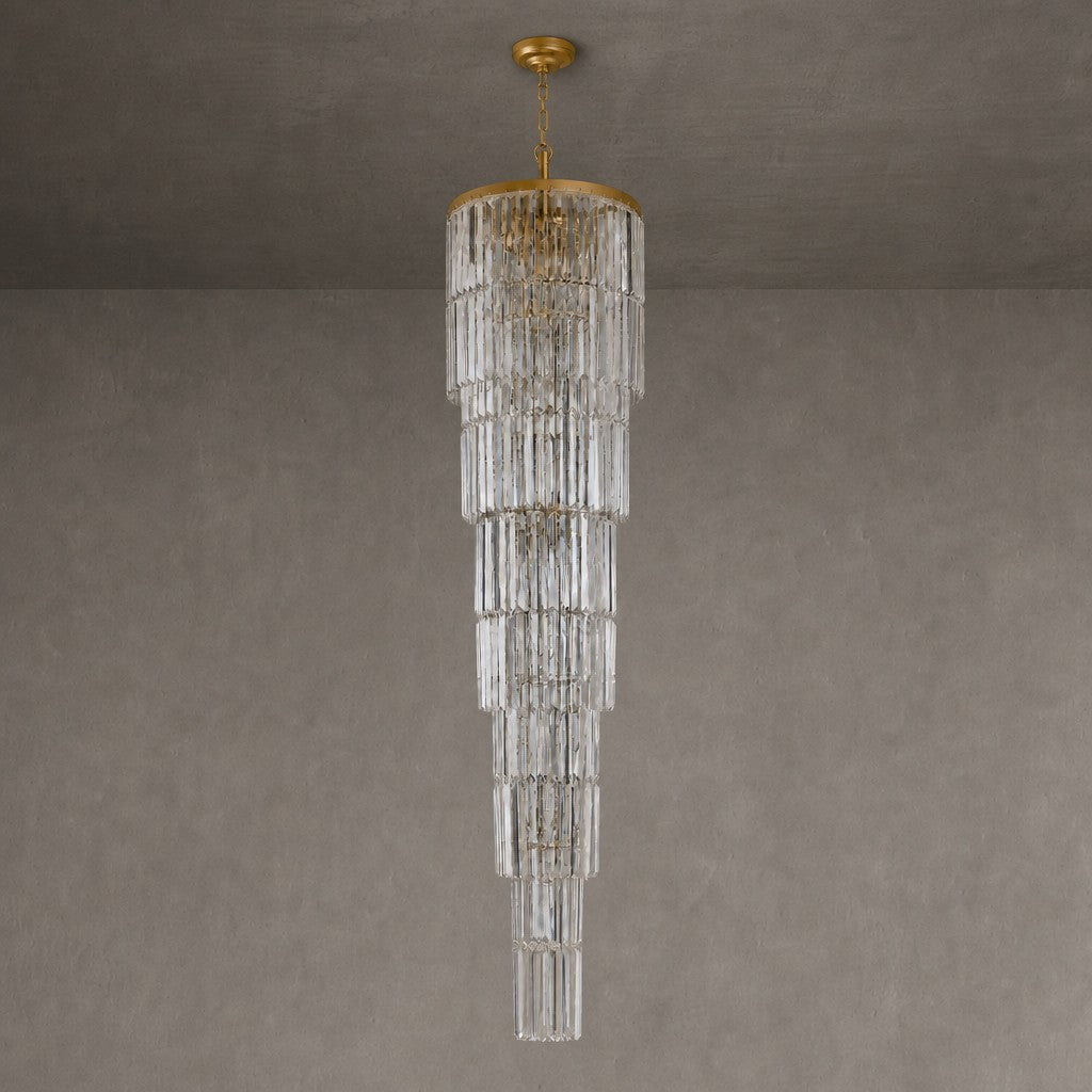 D500 Striped Crystal Stair Light - Gold