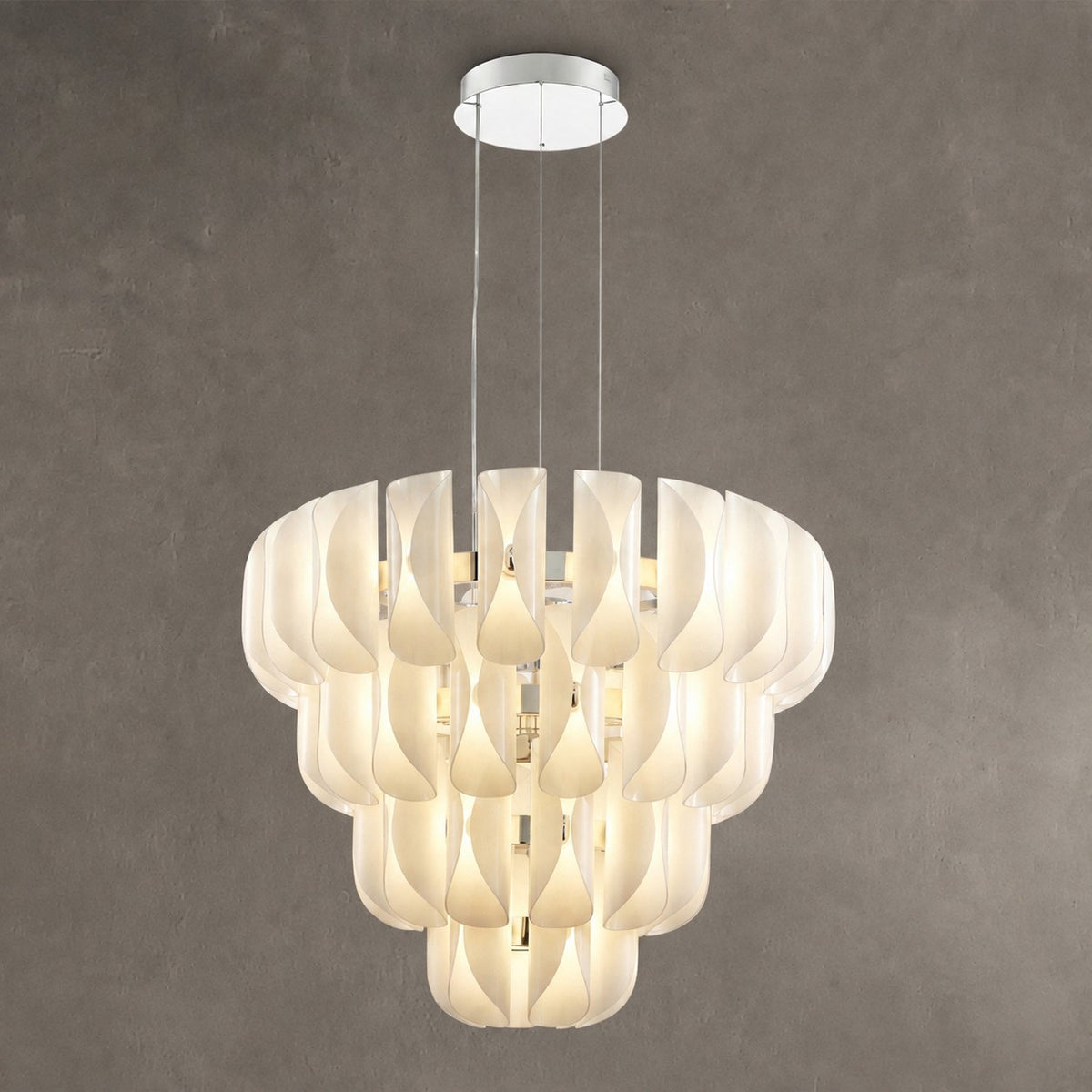 Helena Modern Tiered Glass Chandelier