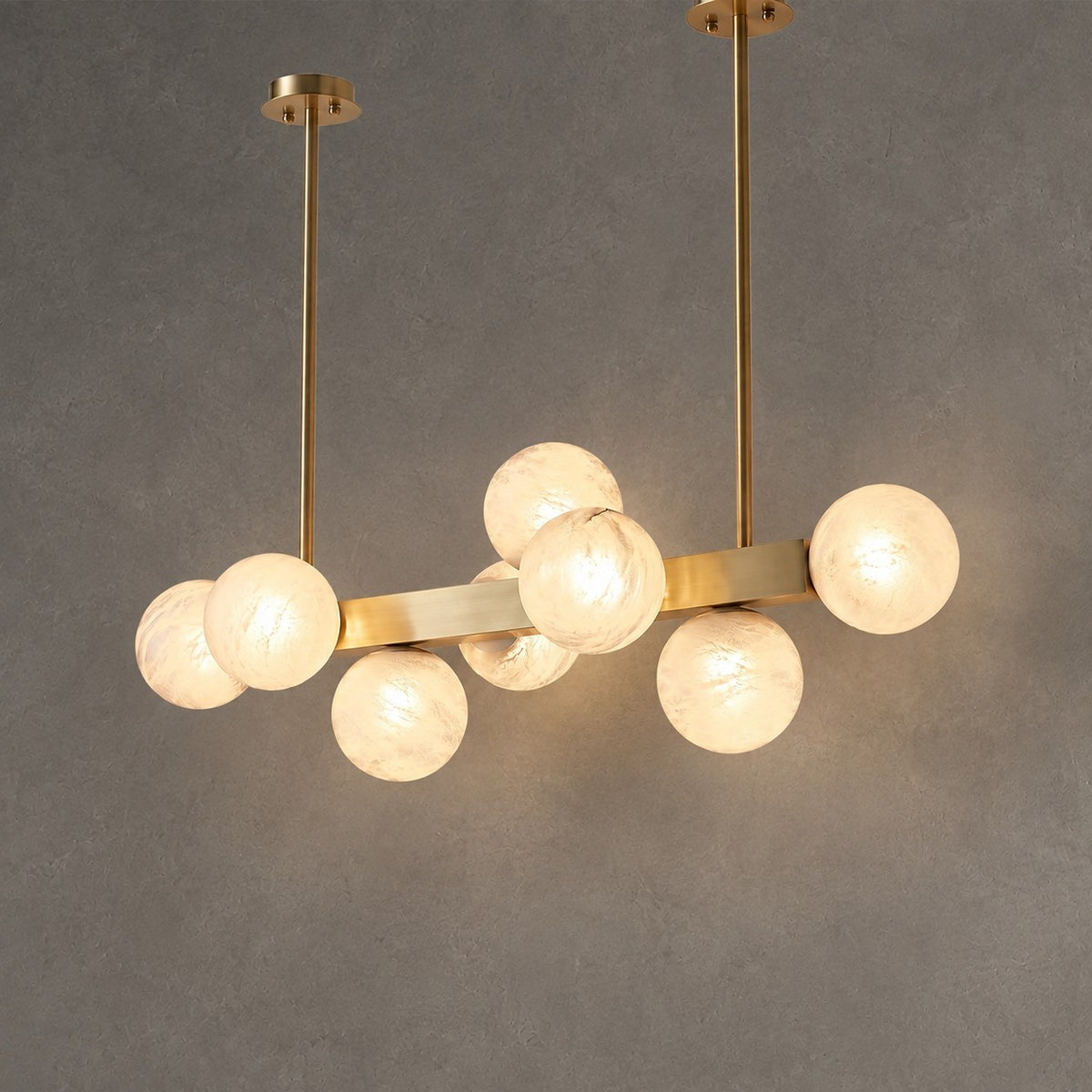Brass Multi-orb Alabaster Pendant Light