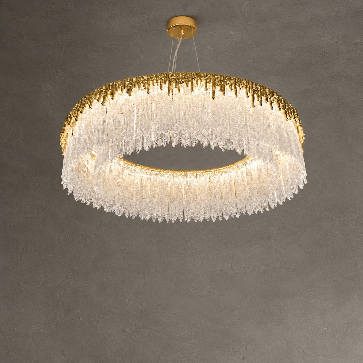 Ice Bloom Glass Chandelier D800 - Copper