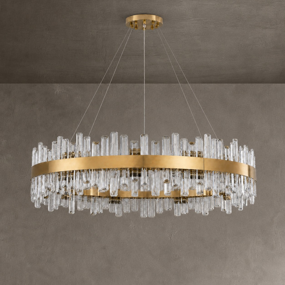 Round Golden Crystal Island Chandelier-1000